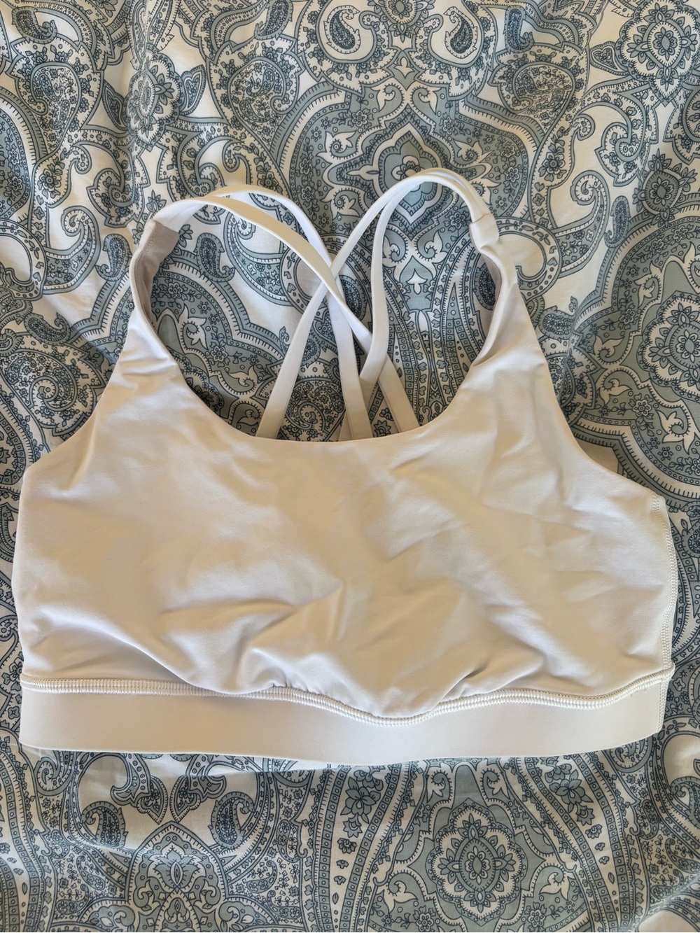 lululemon athletica White Crisscross Back Sports Bra